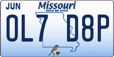 MO license plate OL7D8P