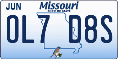 MO license plate OL7D8S