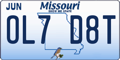 MO license plate OL7D8T