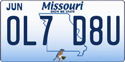 MO license plate OL7D8U