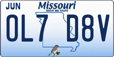 MO license plate OL7D8V