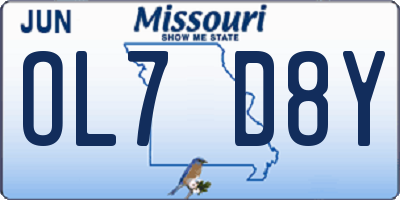 MO license plate OL7D8Y