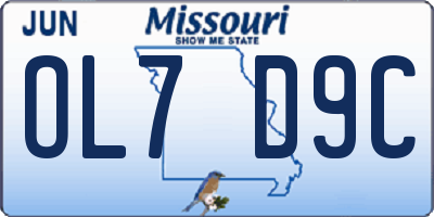 MO license plate OL7D9C
