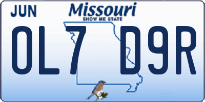 MO license plate OL7D9R
