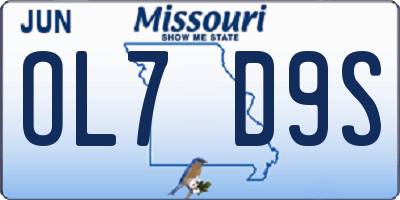 MO license plate OL7D9S