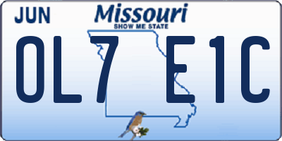 MO license plate OL7E1C