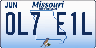 MO license plate OL7E1L