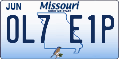 MO license plate OL7E1P