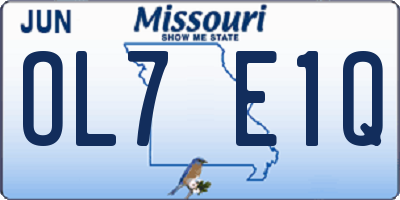 MO license plate OL7E1Q