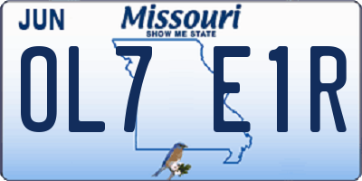MO license plate OL7E1R