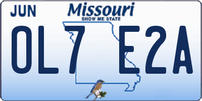 MO license plate OL7E2A