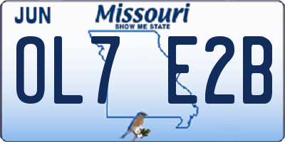 MO license plate OL7E2B