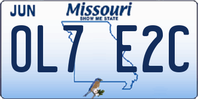 MO license plate OL7E2C