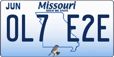MO license plate OL7E2E