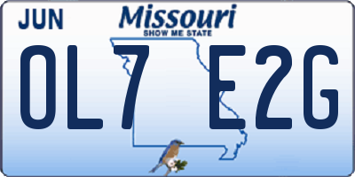 MO license plate OL7E2G