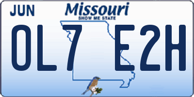 MO license plate OL7E2H