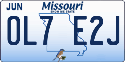 MO license plate OL7E2J