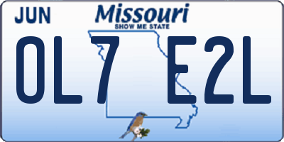 MO license plate OL7E2L
