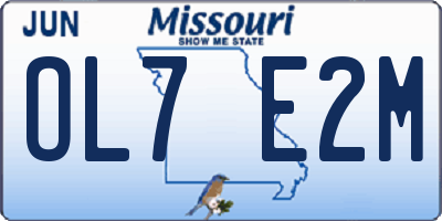 MO license plate OL7E2M