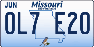 MO license plate OL7E2O