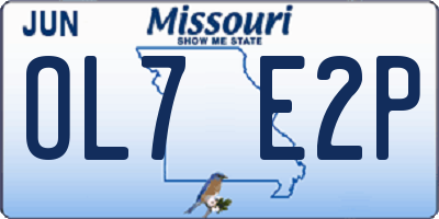 MO license plate OL7E2P