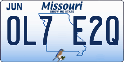 MO license plate OL7E2Q