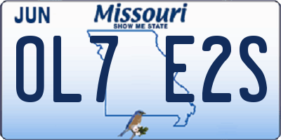 MO license plate OL7E2S