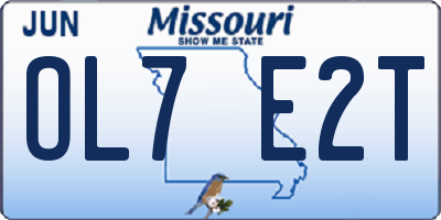 MO license plate OL7E2T