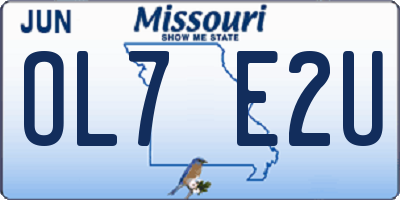 MO license plate OL7E2U