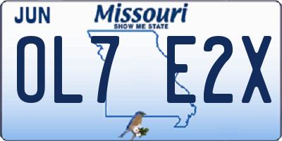 MO license plate OL7E2X
