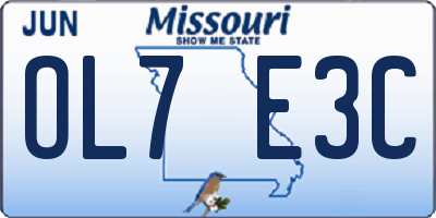 MO license plate OL7E3C