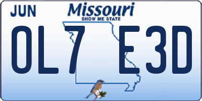 MO license plate OL7E3D
