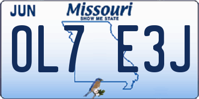 MO license plate OL7E3J