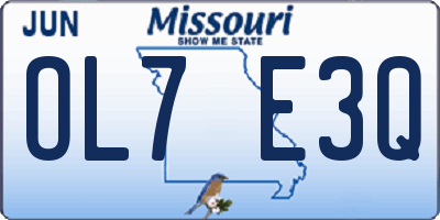 MO license plate OL7E3Q