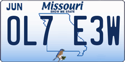 MO license plate OL7E3W