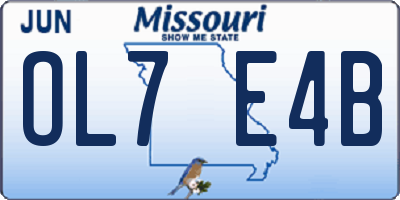 MO license plate OL7E4B