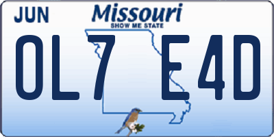 MO license plate OL7E4D