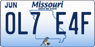 MO license plate OL7E4F
