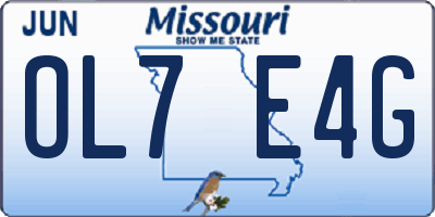 MO license plate OL7E4G