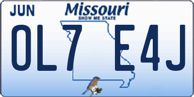MO license plate OL7E4J