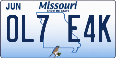 MO license plate OL7E4K