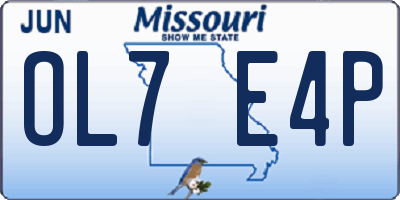 MO license plate OL7E4P