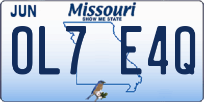 MO license plate OL7E4Q