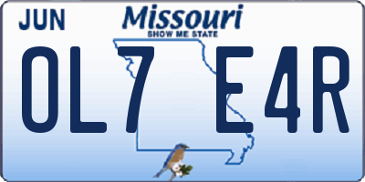 MO license plate OL7E4R