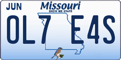 MO license plate OL7E4S