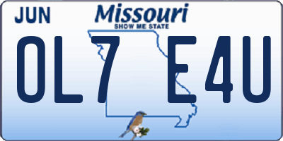 MO license plate OL7E4U