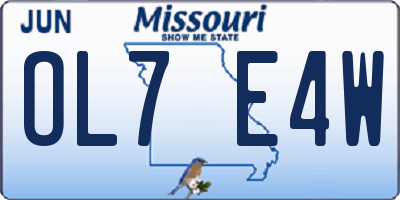 MO license plate OL7E4W