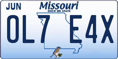 MO license plate OL7E4X
