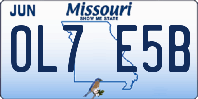 MO license plate OL7E5B