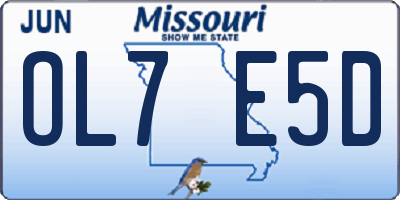 MO license plate OL7E5D